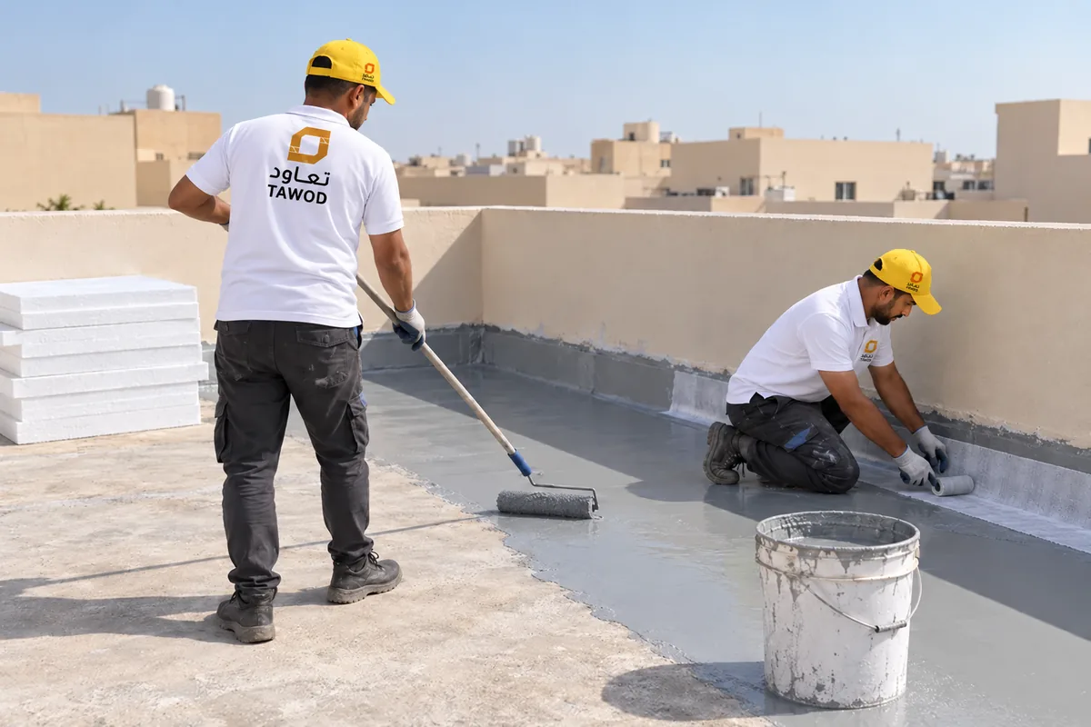 صورة توضيحية لأعمال العزل بزي أبيض موحد